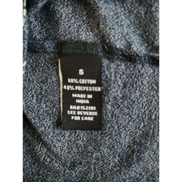 Knicker Bocker Men's Marled Navy Blue Banana Print Short Sleeve T-Shirt Small - Picture 5 of 7